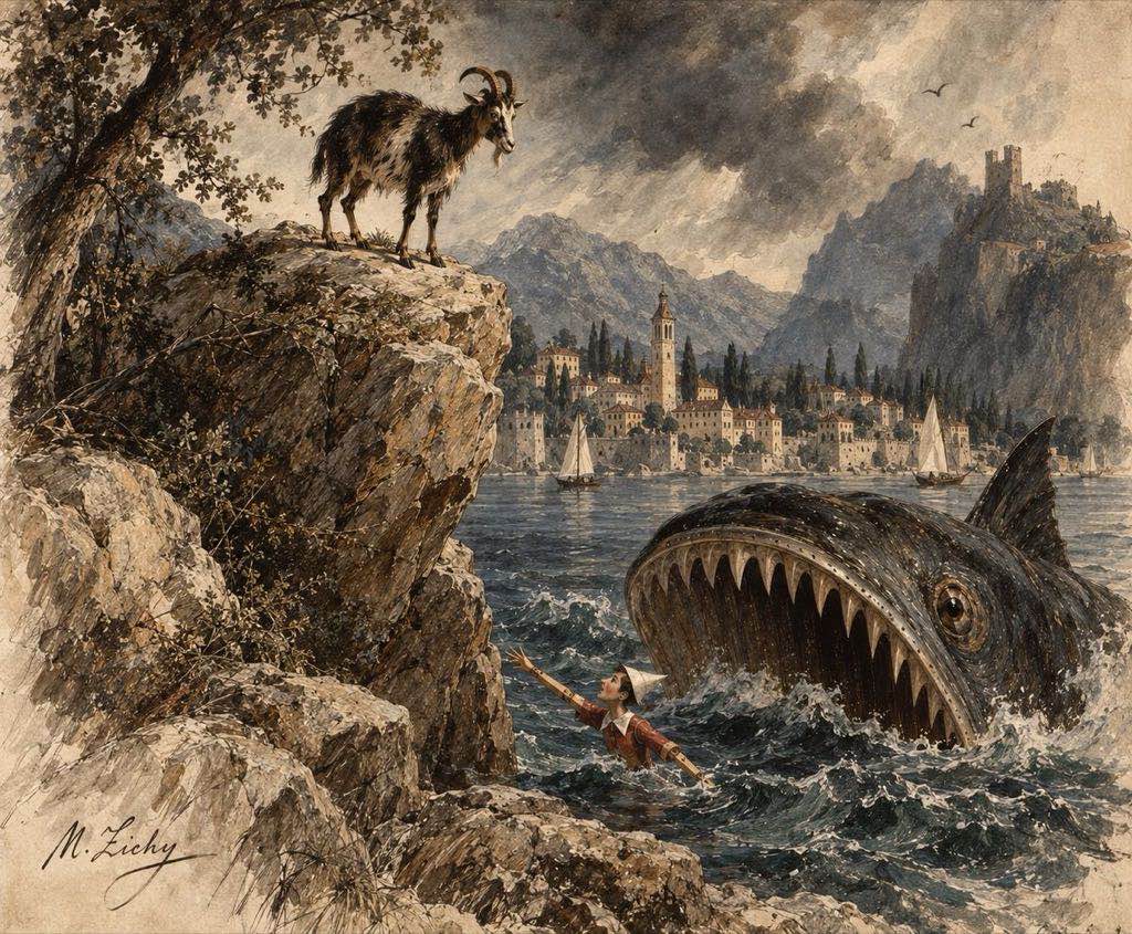 Pinocchio E Il Mostro Del Lago