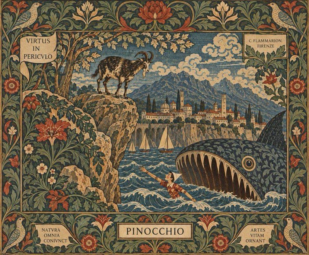Pinocchio E Il Mostro Marino Ornamentale