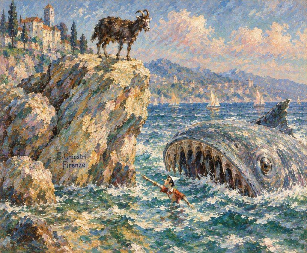 Pinocchio Tra Le Onde E La Balena